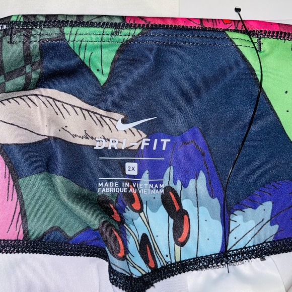 Nike Women One Ivón Clash Printed Leggings Mid Rise 2X - Picture 3 of 4